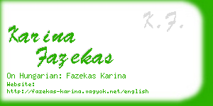 karina fazekas business card